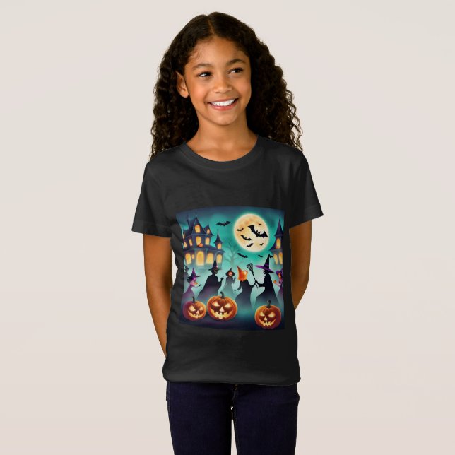 Sombrío y dulce: Camiseta de Halloween para niños (Anverso completo)
