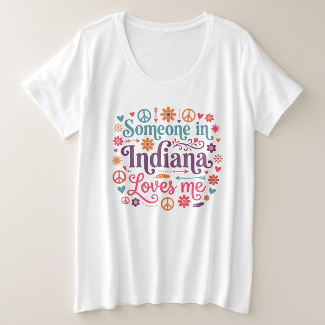 Someone in Indiana Loves Me Boho Hippie Design (Anverso del diseño)