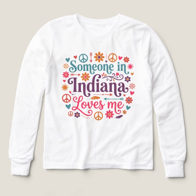 Someone in Indiana Loves Me Boho Hippie Design (Diseño frontal)