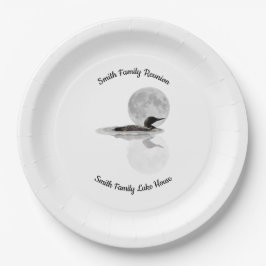 Somorgujo bajo luna llena Plato de papel