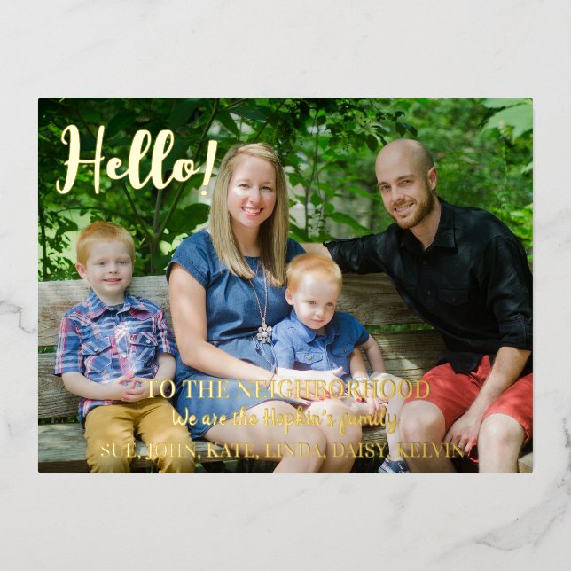 Somos nuevos en el vecindario" Invitación de fotos (Anverso)