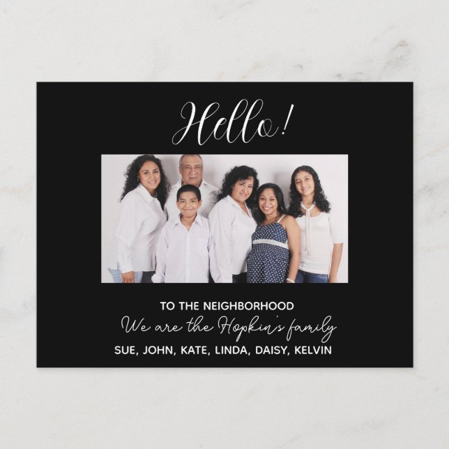 Somos nuevos en el vecindario" Invitación de fotos (Anverso)