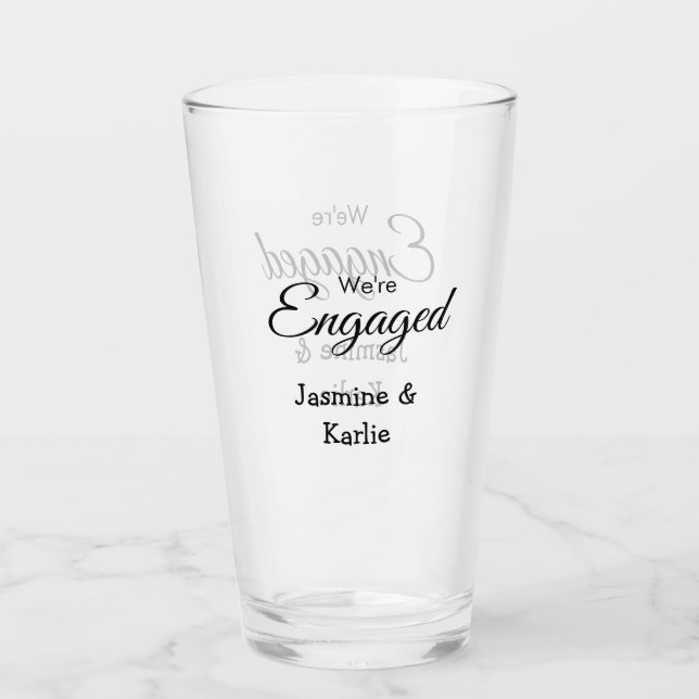 Somos pareja comprometida nombre romántico elegant (Anverso)