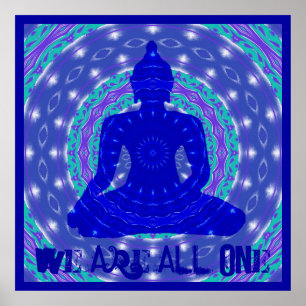 Somos Todos Un Arte de Mandala Budista Azul de Bud