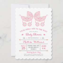 ¡Son Chicas gemelos! Invitación de gemelos a Baby