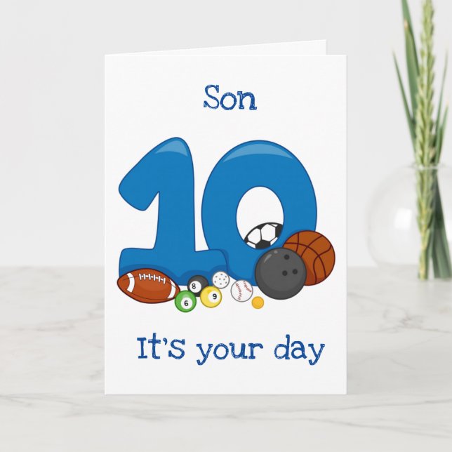 ***SON*** EN SU TARJETA DE CUMPLEAÑOS "10″ (Anverso)