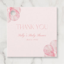 son etiquetas Baby Shower de globos rosados Chicas