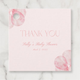 son etiquetas Baby Shower de globos rosados Chicas