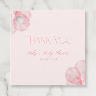 son etiquetas Baby Shower de globos rosados Chicas
