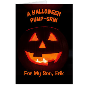 Son Halloween añada un nombre a Jack o Lantern