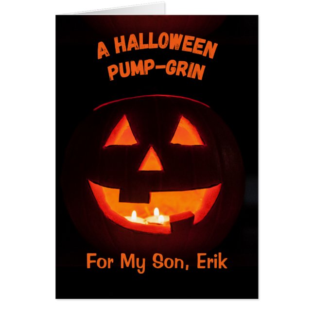 Son Halloween añada un nombre a Jack o Lantern (Frente)