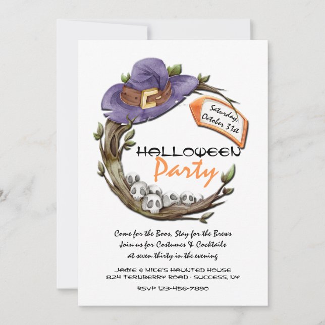 Son invitaciones a la fiesta de Halloween (Anverso)