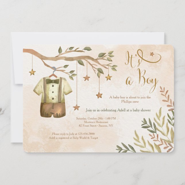 Son invitaciones de ducha para niños caídos (Anverso)