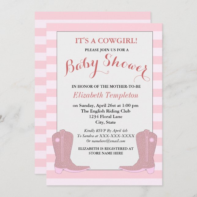 Son las tarjetas de Baby Shower de la campaña de l (Anverso / Reverso)