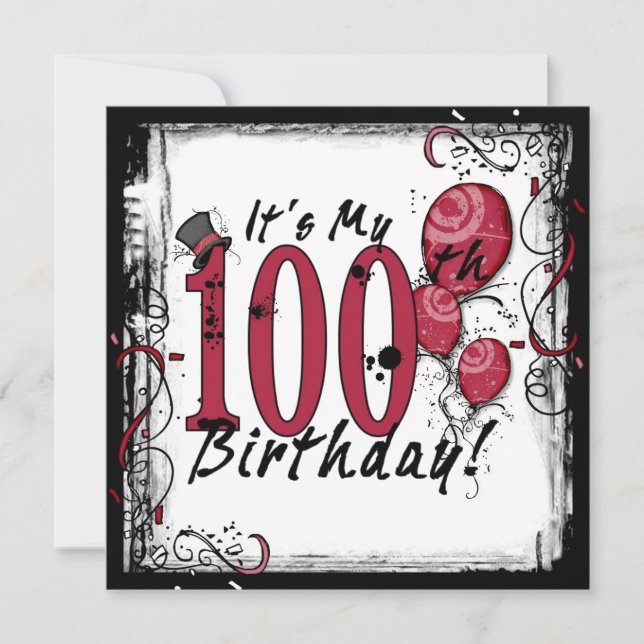Son mis invitaciones de cumpleaños número 100 (Anverso)