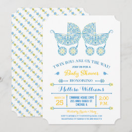 ¡Son Niños Gemelos! Invitación a la Fiesta de Bebé