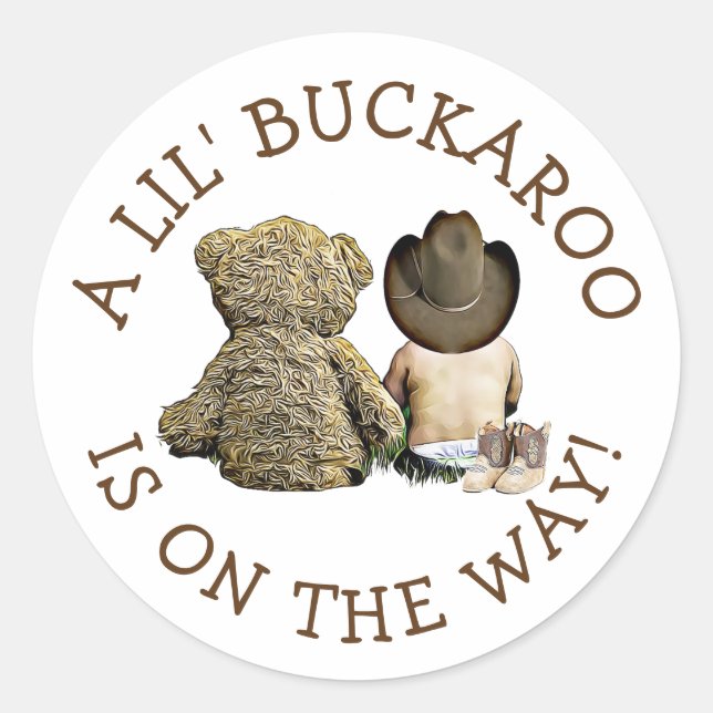 Son Pegatinas de Baby Shower de un niñito bovino (Anverso)