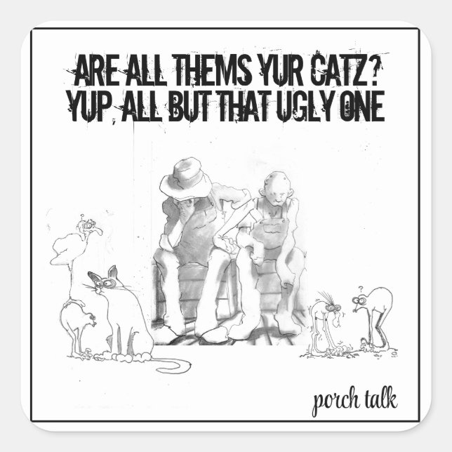 ¿Son todos ellos tu catz? Dibujar pegatina cuadrad (Anverso)