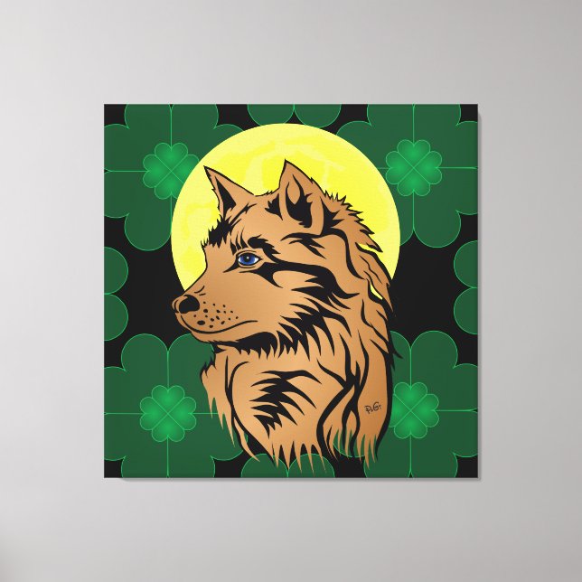 soñando cachorro de lobo lienzo (Anverso)