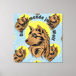 soñando cachorro de lobo lienzo