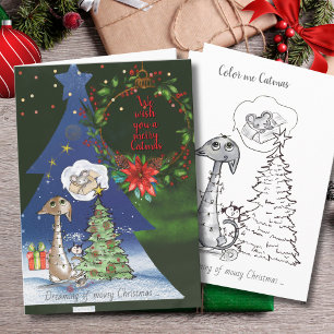 Soñando con una Navidad de Ratón Tarjeta de Gat