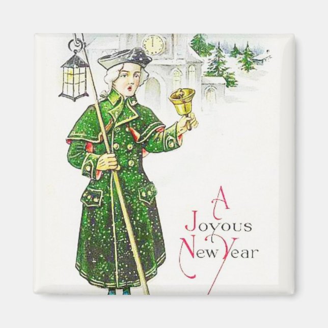 Sonando el imán vintage de los Navidades (Frente)