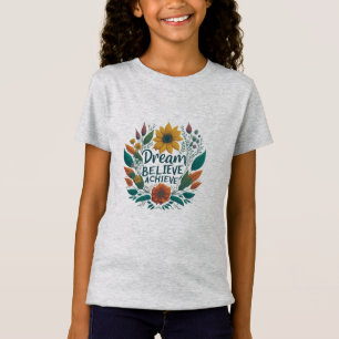 Soñar. Creer. Lograr. Camiseta para niños