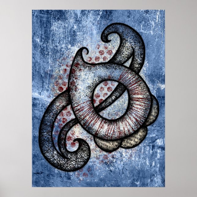 Sonata En El Arte De Pared De Poster Azul (Frente)