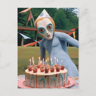 Sondeo fiesta, tarjeta postal rara y divertida