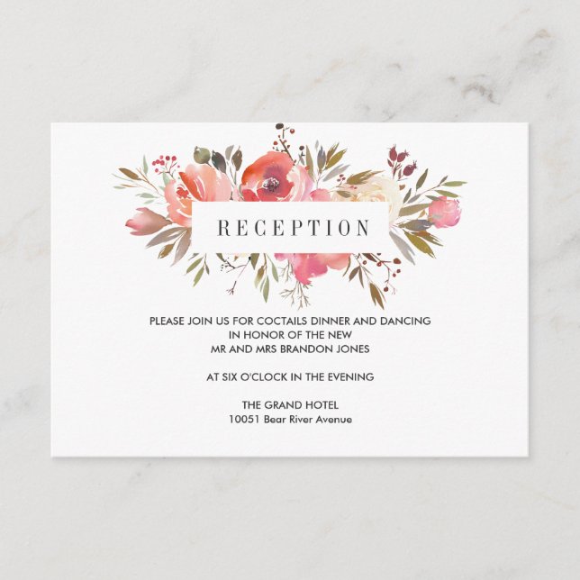 Soñe Rosa | Enclosure de Recepción de BODAS Floral (Anverso)