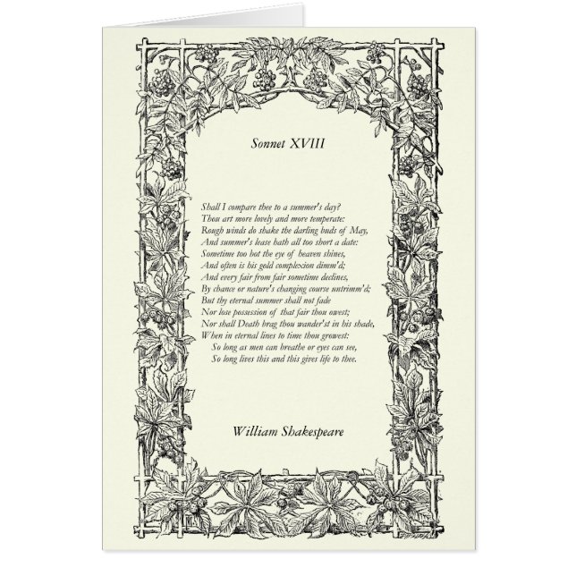 Soneto de Shakespeare # 18 (Frente)