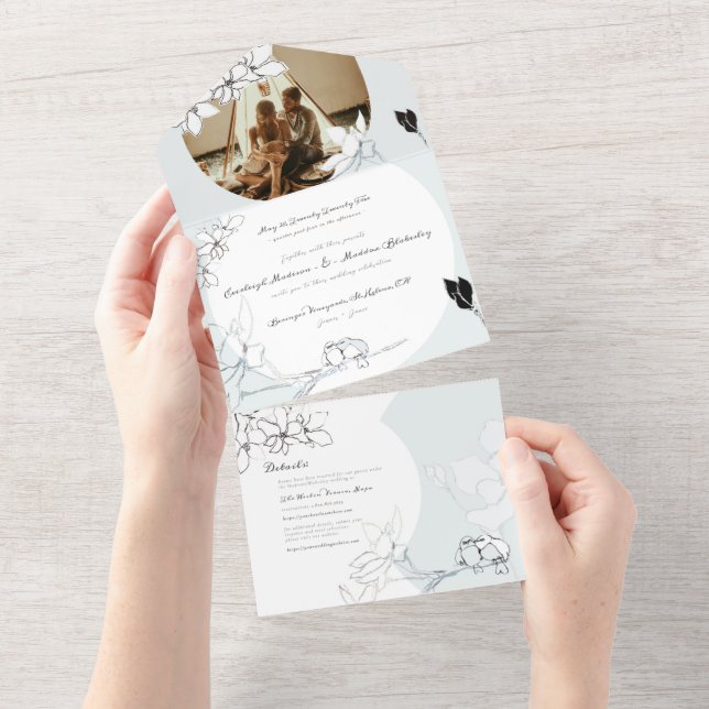 Songbirds Magnolias | Invitación a una boda (desgarro)