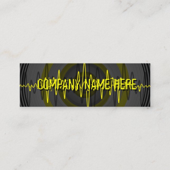 Sonido Amarillo Dark plantilla de tarjeta de visit (Anverso)