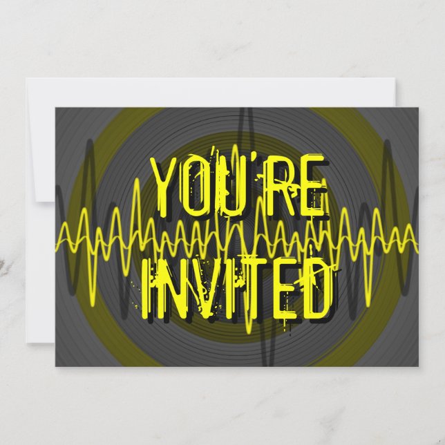 Sonido Amarillo Oscuro invitación (Anverso)