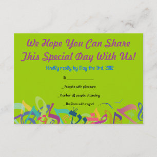 SONIDO DE LA Tarjeta de Respuesta Mitzvah Bat Bar 