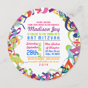 SONIDOS DEL Bat Bar TORAH Invitación Mitzvah