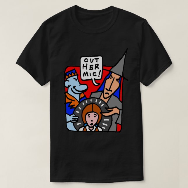 Sonja Shaw "¡Corta su micrófono!" Camiseta (Diseño del anverso)
