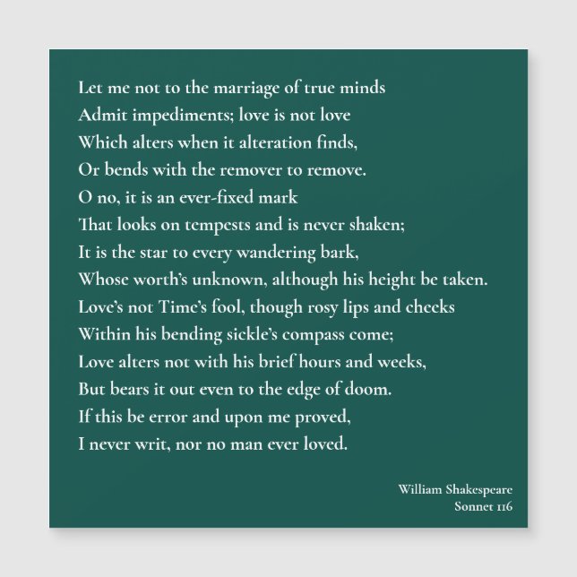 Sonnet 116Permítanme no casarme con las mentes ver (Anverso)