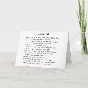 Sonnet 60 - Tarjeta de felicitación