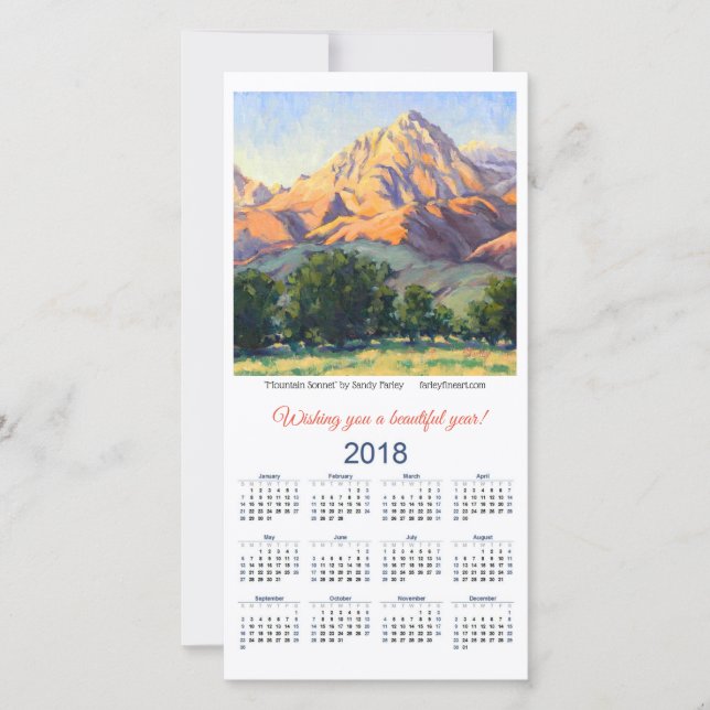 Sonnet de Montaña con tarjeta de calendario 2018 d (Anverso)