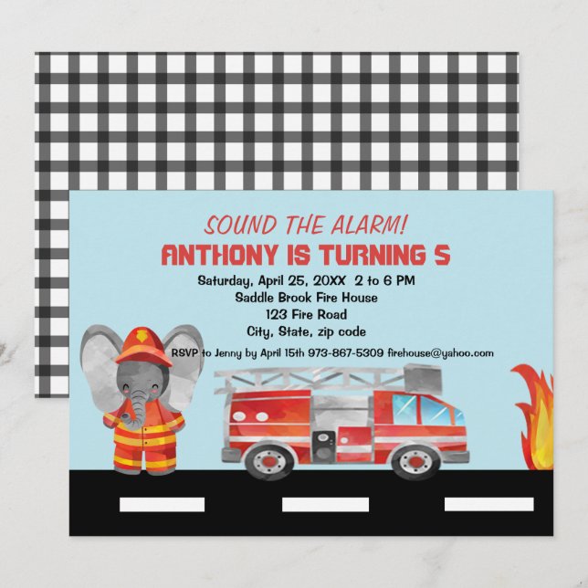 ¡Sonó La Alarma! Invitación de cumpleaños del bomb (Anverso / Reverso)