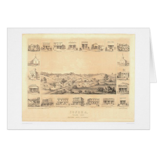 Sonora, mapa panorámico 1854 (1647A) del CA - (Anverso (Horizontal))