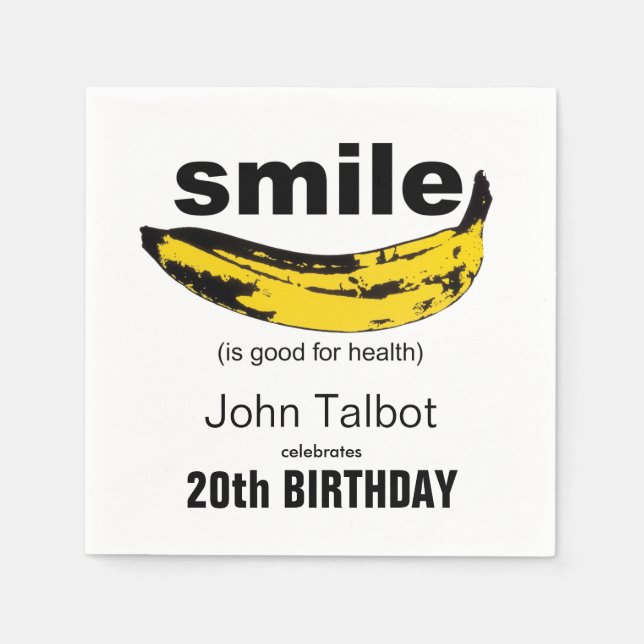 Sonreír es una buena servilleta de papel de cumple (Anverso)