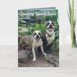 Sonreír pensando en usted Miss su tarjeta