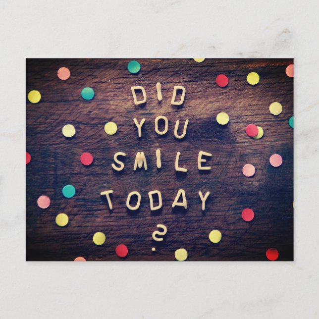 ¿Sonreíste Hoy Tarjeta Postal Sonriente (Anverso)