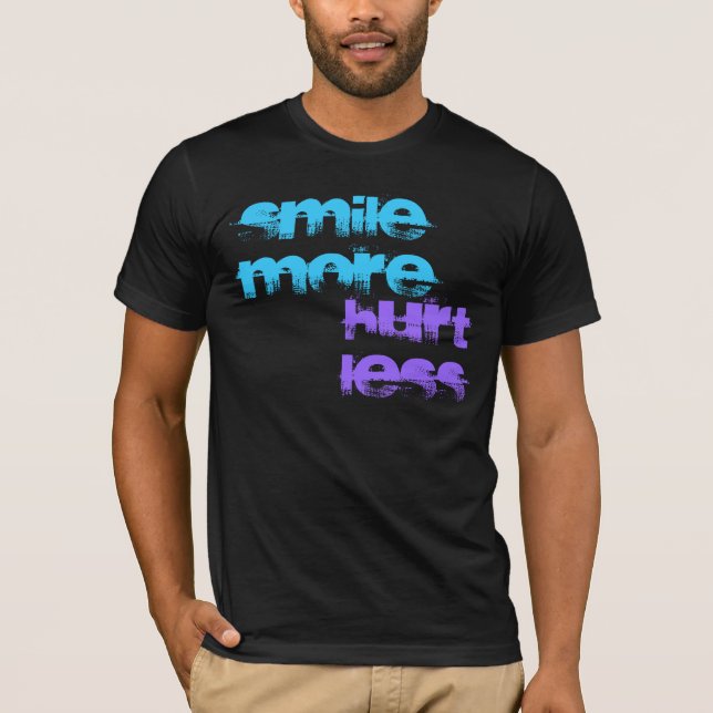 Sonríe dañado menos camiseta (Anverso)