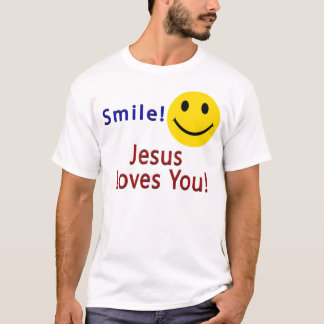 ¡Sonríe! Jesús te ama a ti camiseta cristiana