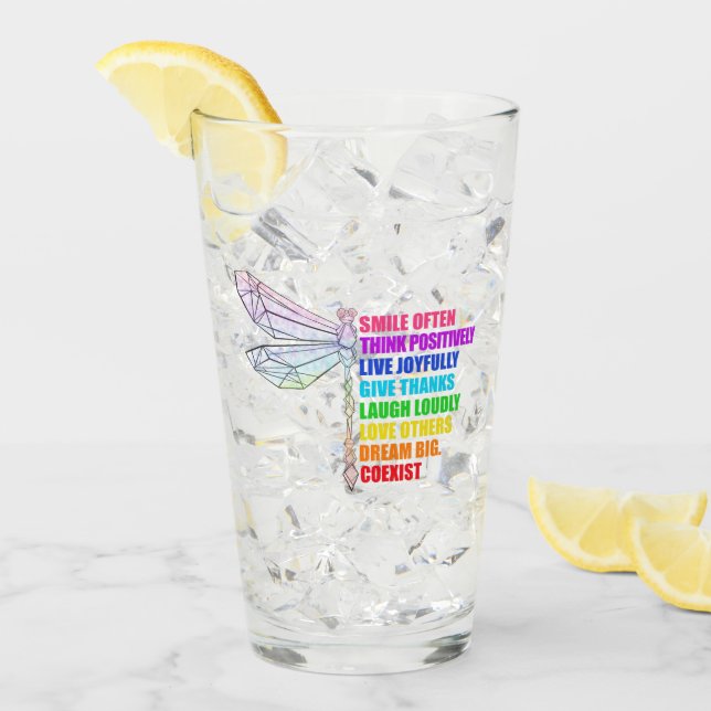 Sonríe libélula Piensa positivamente con frecuenci (Anverso (hielo))