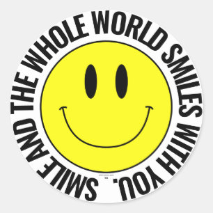 Sonríe Y Todo El Mundo Sonríe... Smilie Pegatina