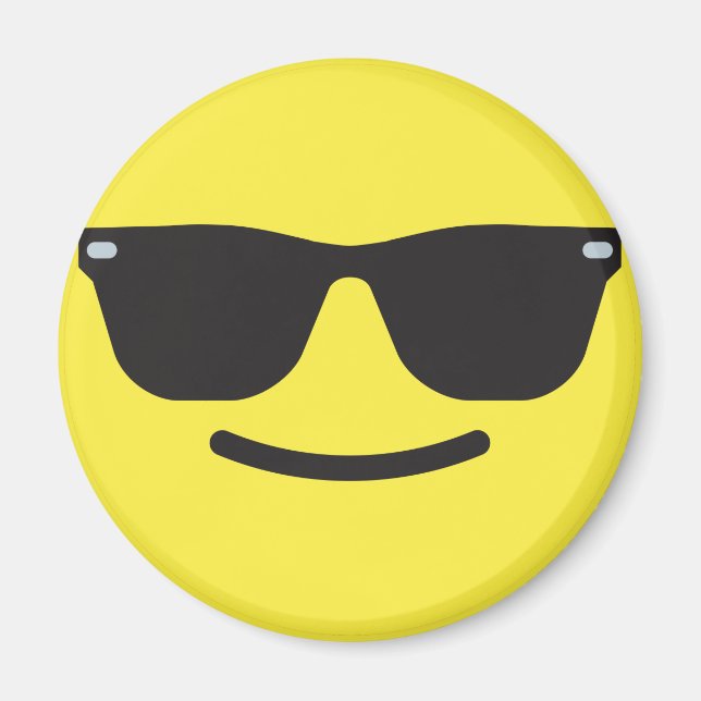 Sonriendo con imán de Emoji de gafas de sol  (Frente)
